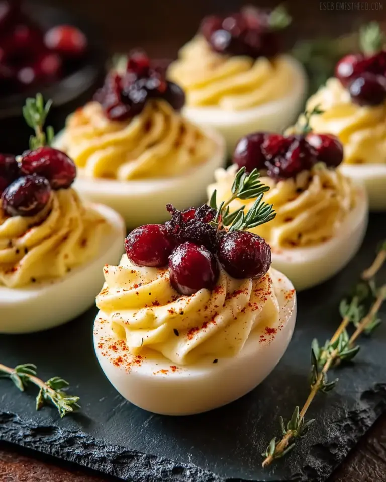 Harvest Cranberry Deviled Eggs