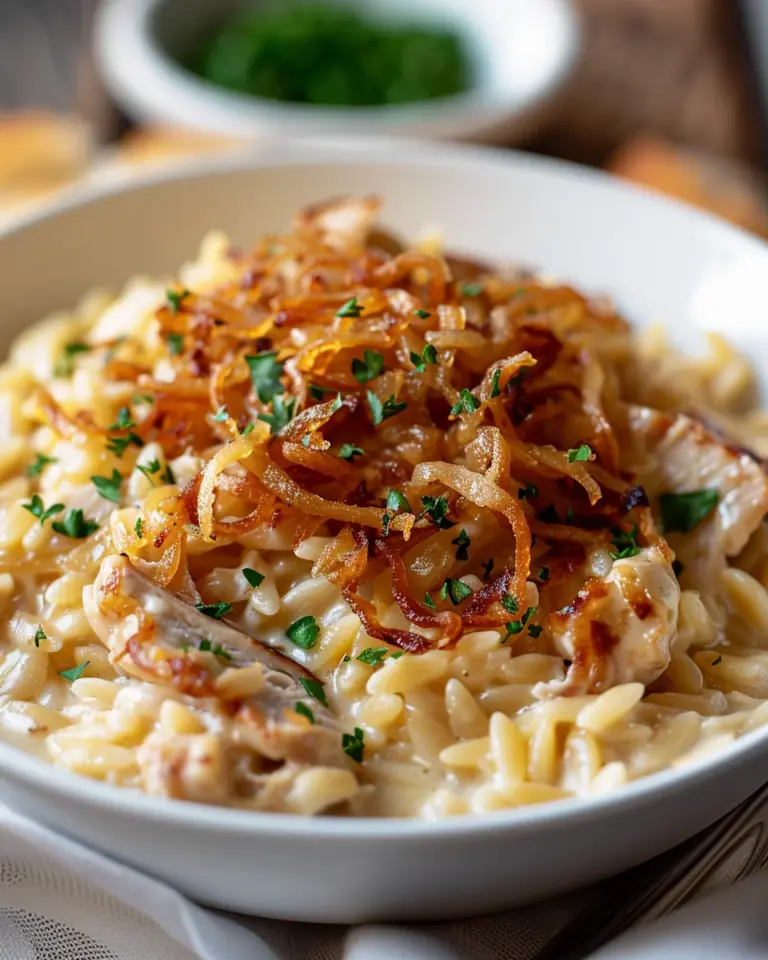 French Onion Chicken Orzo Casserole: A Cozy Dish Awaits!
