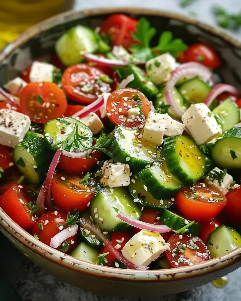 Greek Cucumber Tomato Feta Salad: A Refreshing Delight!