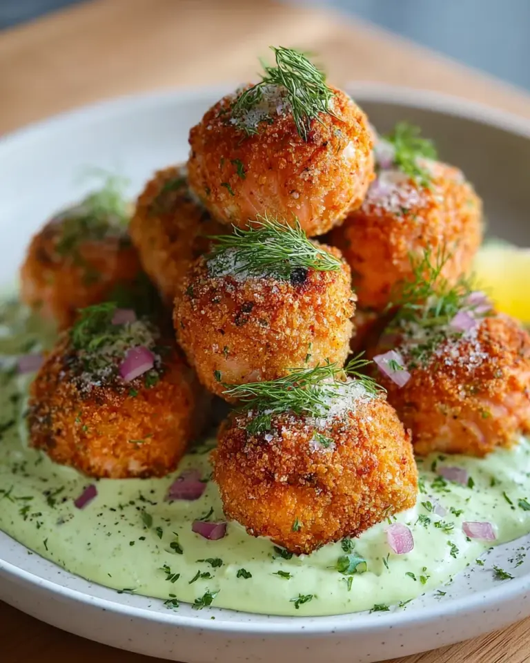 Salmon Balls with Creamy Avocado Sauce: Easy & Delicious!