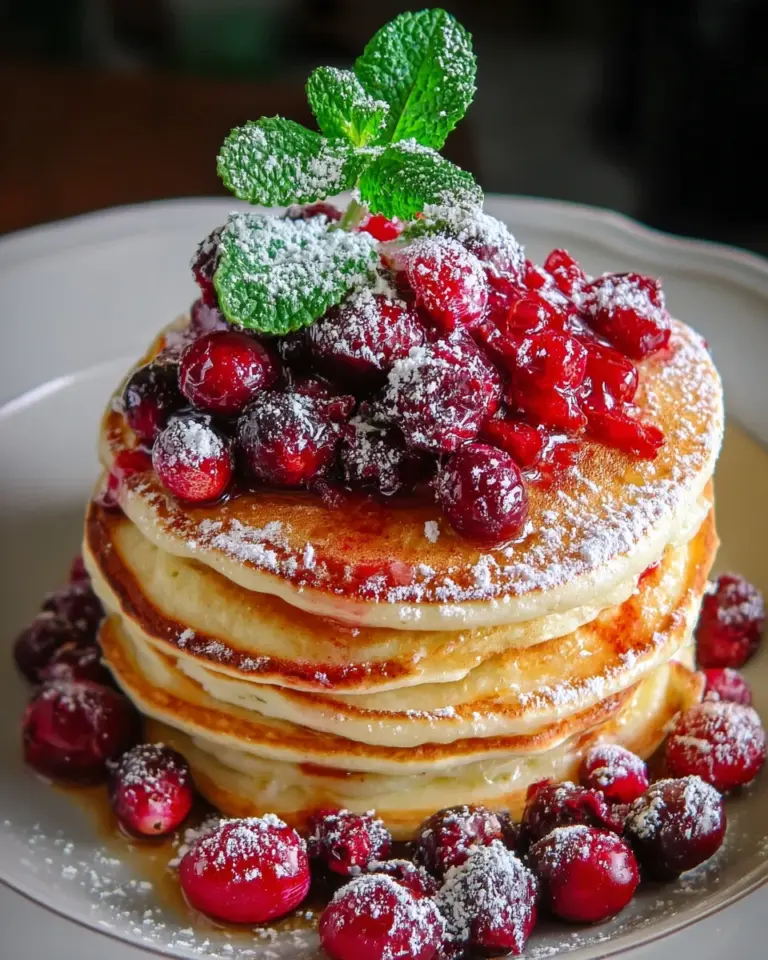 Pancake Stack Berry Holly: A Festive Breakfast Delight!