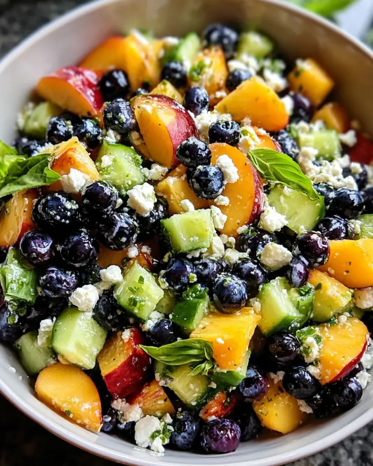 Blueberry Peach Feta Salad