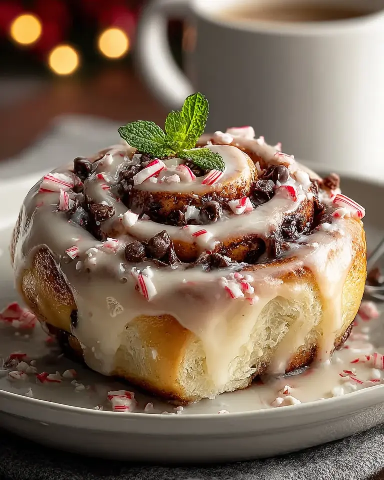 Peppermint Bark Cinnamon Rolls