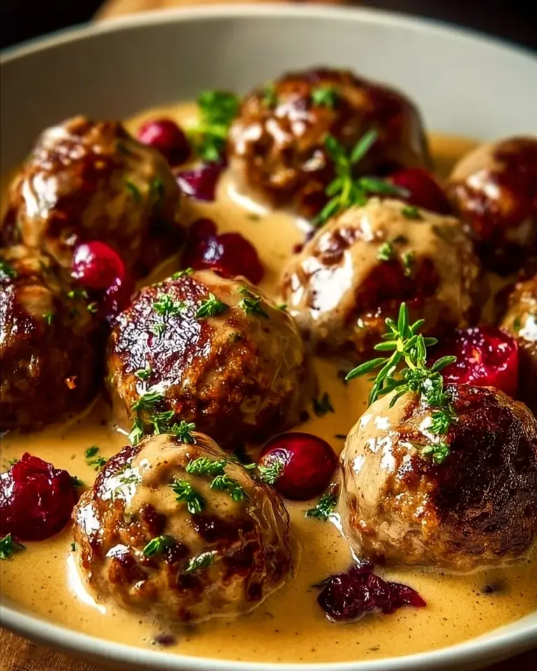 Thanksgiving Turkey Cranberry Meatballs