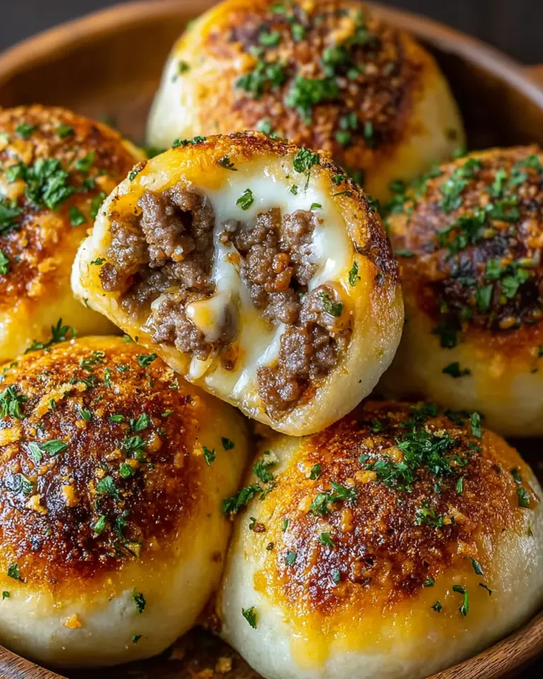 Garlic Parmesan Cheeseburger Bombs: Delight in Every Bite!