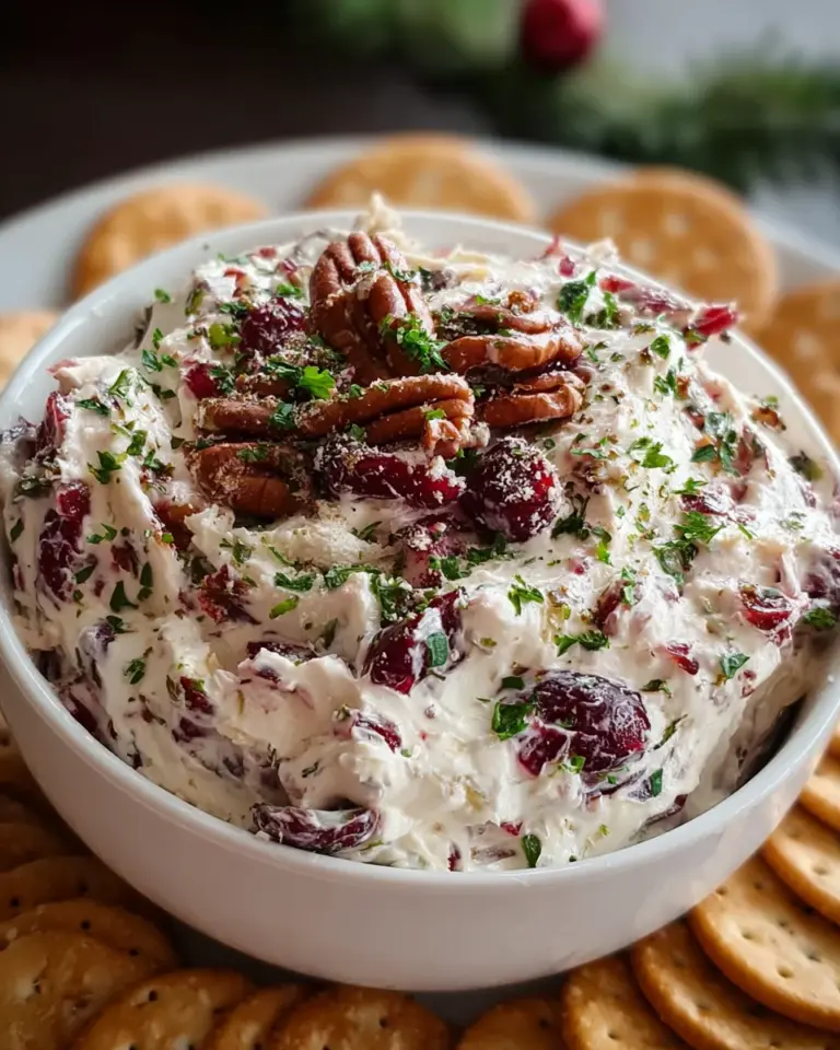 Cranberry Pecan Snowflake Cream Cheese Dip