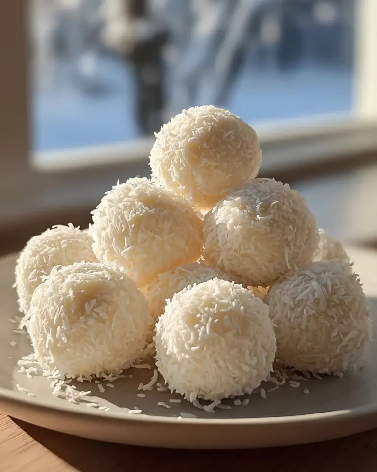 NO BAKE – Cream-Cheese Coconut Snowballs