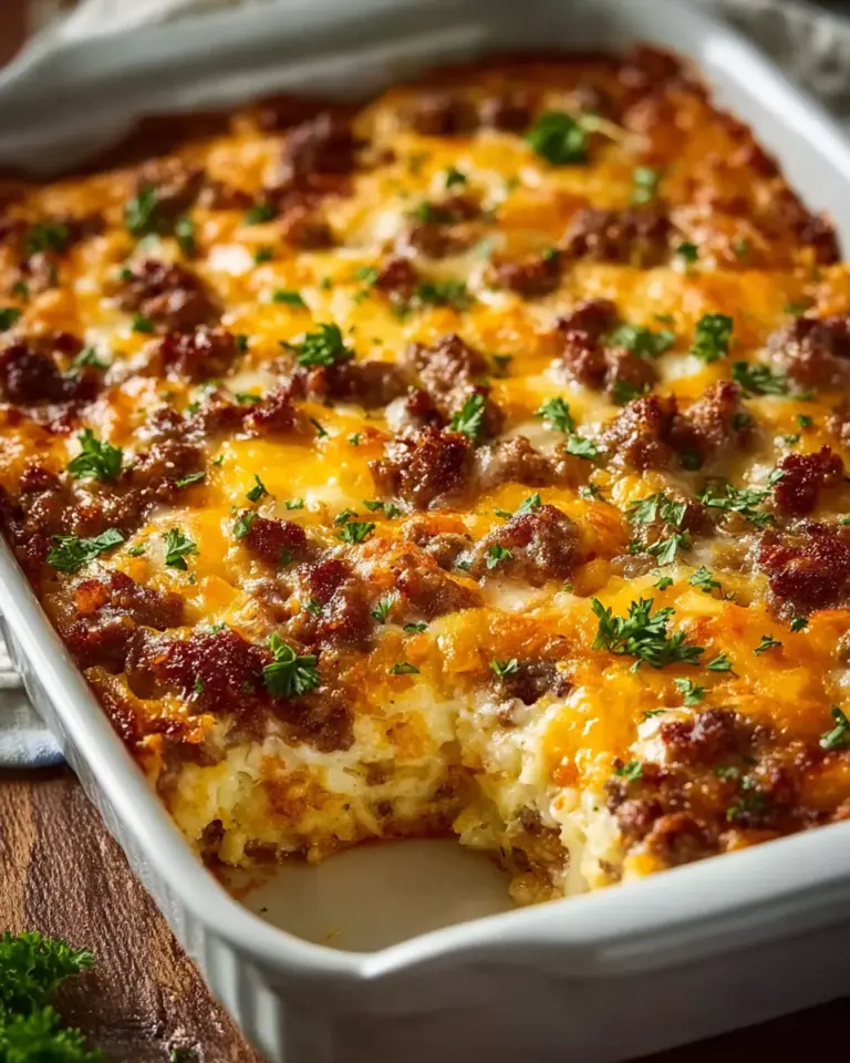 Sausage Hash Brown Breakfast Casserole