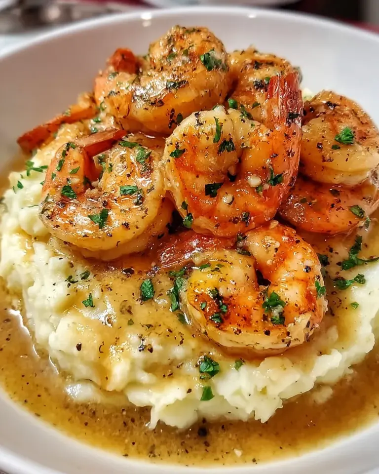 Creamy Garlic Shrimp Over Mashed Potatoes for Dinner Bliss