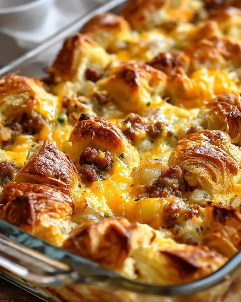Overnight Croissant Breakfast Casserole