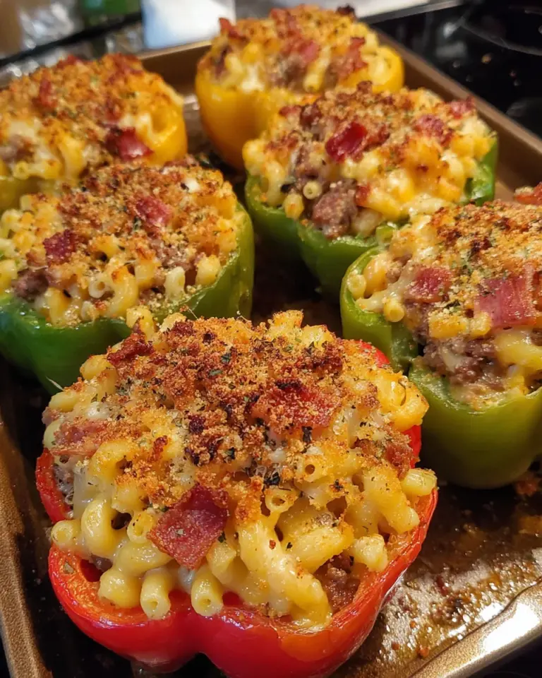 Smoked Bacon Mac Cheeseburger Stuffed Pepper Bombs delight!
