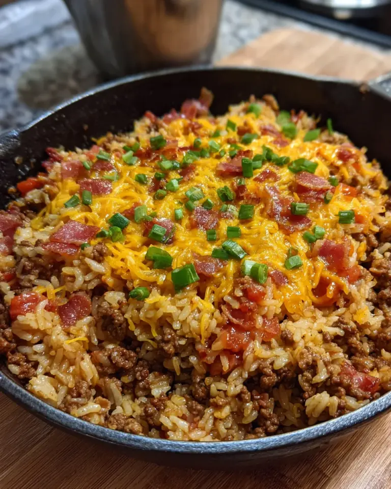 Bacon Cheeseburger Rice Skillet