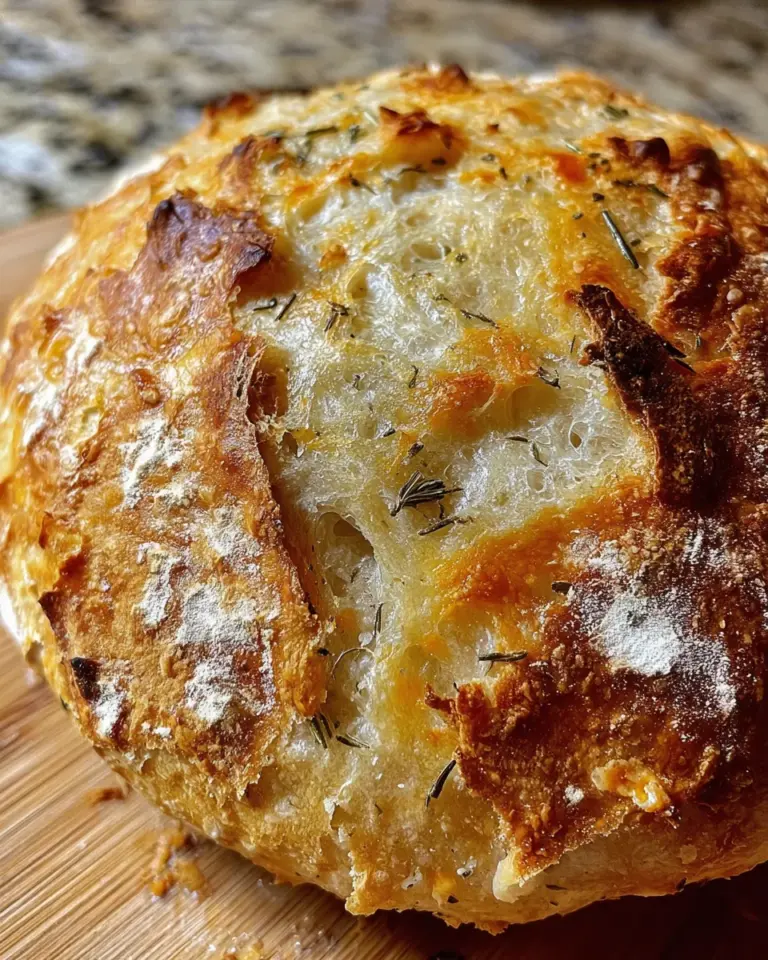 No-Knead Dill Gouda Artisan Bread