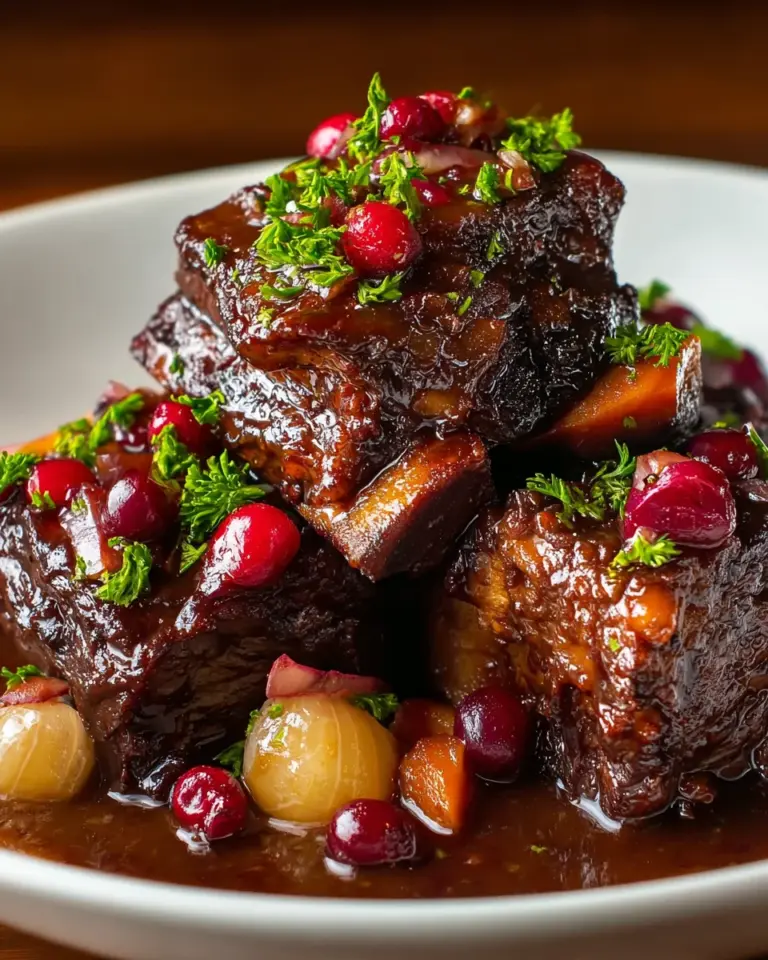 Crockpot Cranberry Beef Short Ribs