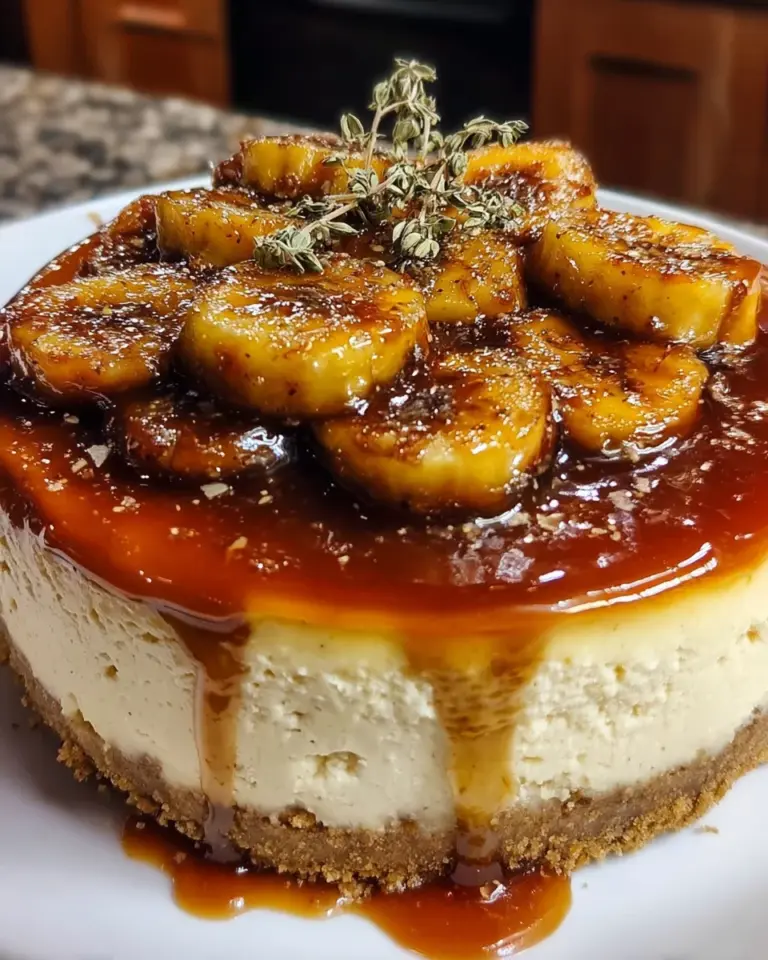 Caramelized Banana Cheesecake Rum Glaze