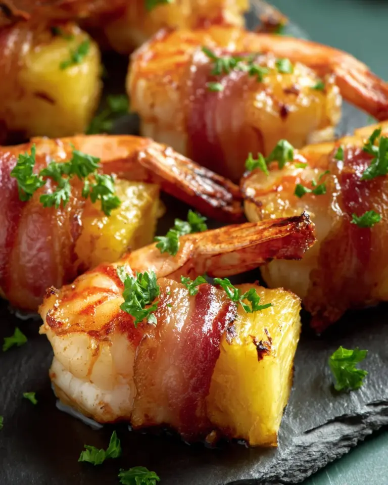 Bacon Wrapped Pineapple Shrimp