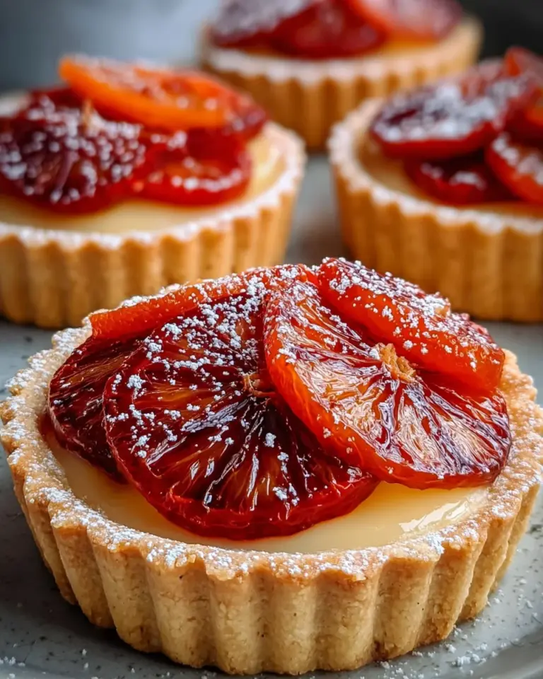 Blood Orange Tarts with Custard