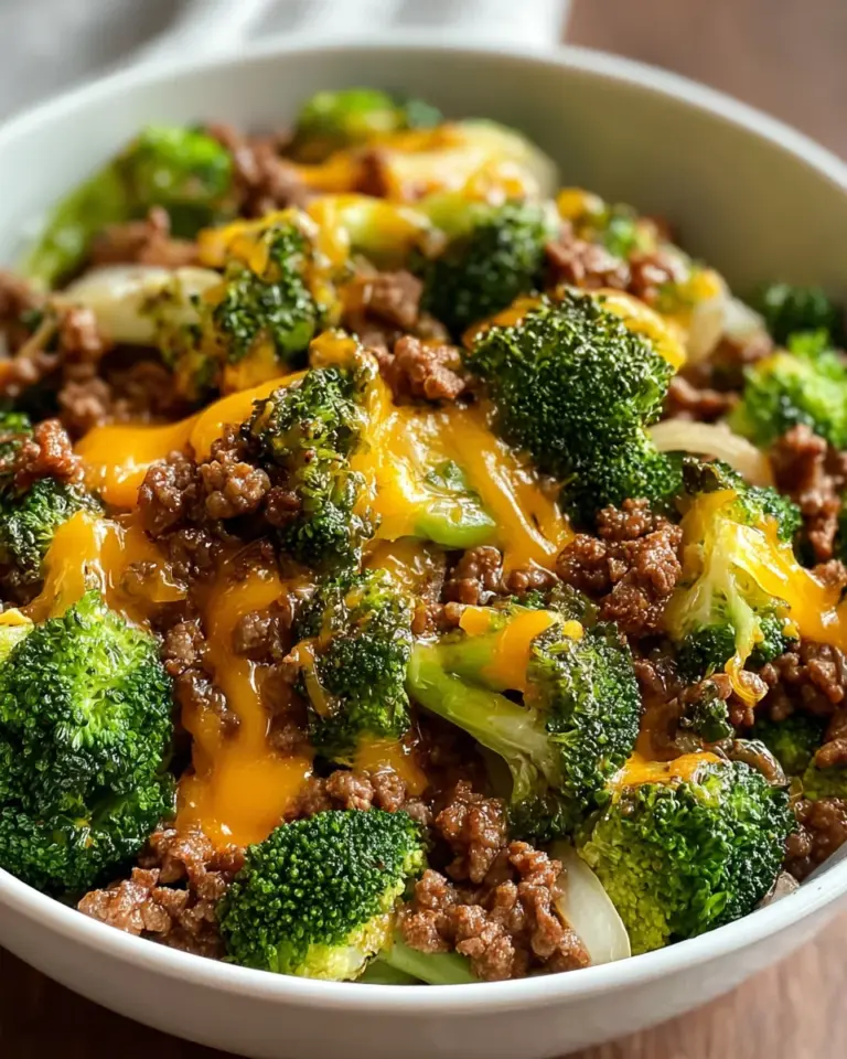 Cheesy Ground Beef and Broccoli