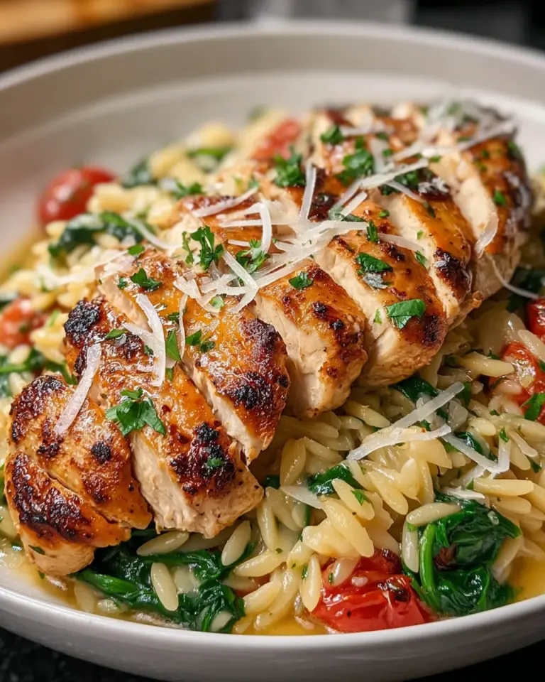 One-Pot Chicken and Spinach Orzo