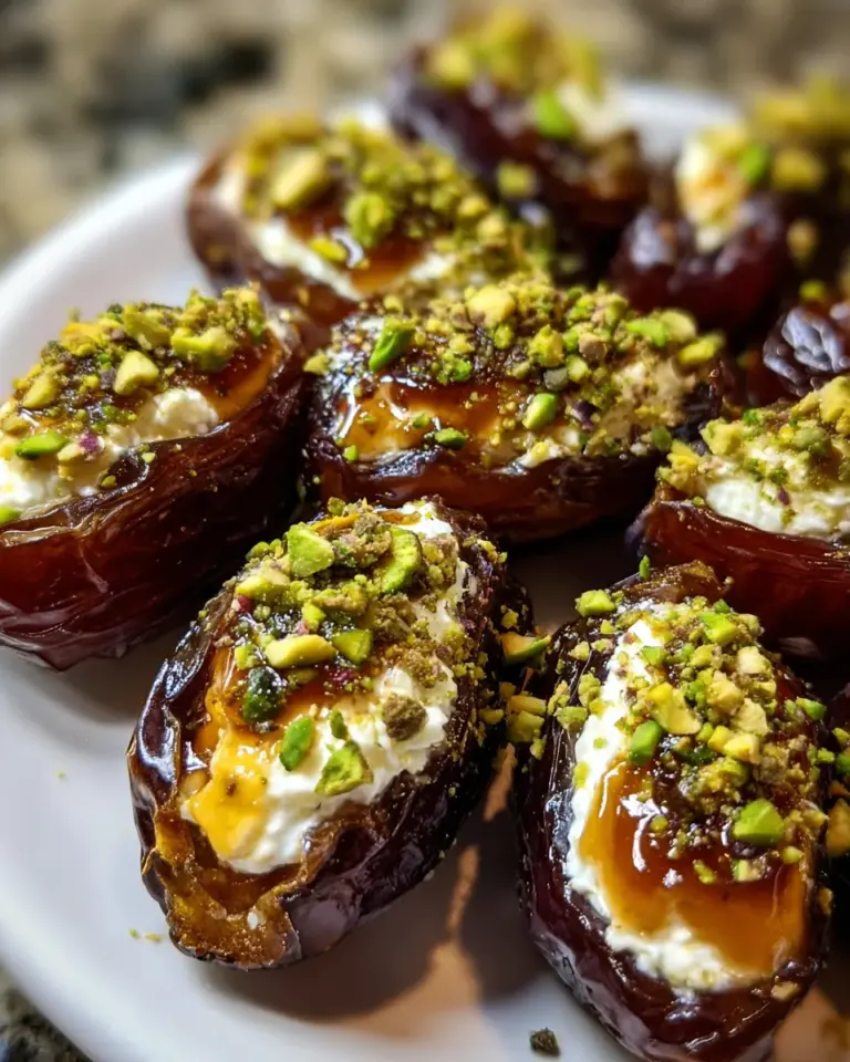Honey Pistachio Ricotta Stuffed Dates