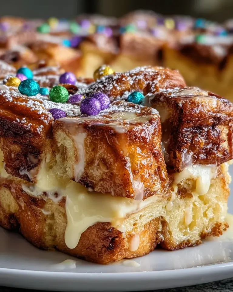 King Cake French Toast Bake transforms breakfast bliss!