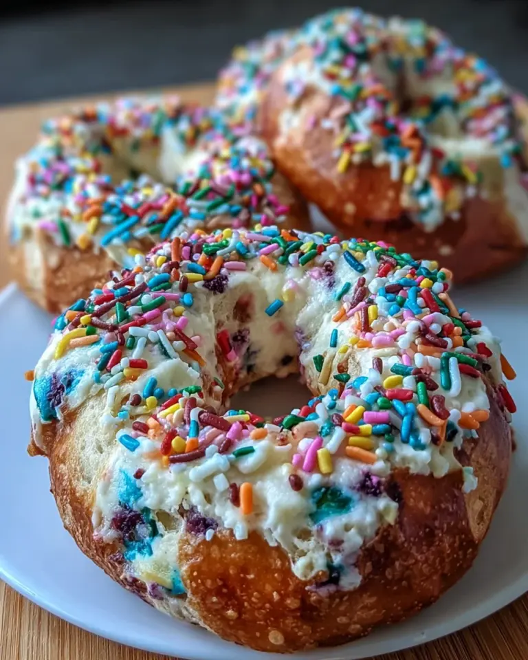Rainbow Sprinkle Protein Bagels