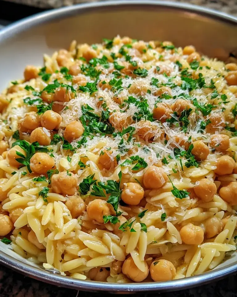 Creamy Lemon Ricotta Orzo with Chickpeas