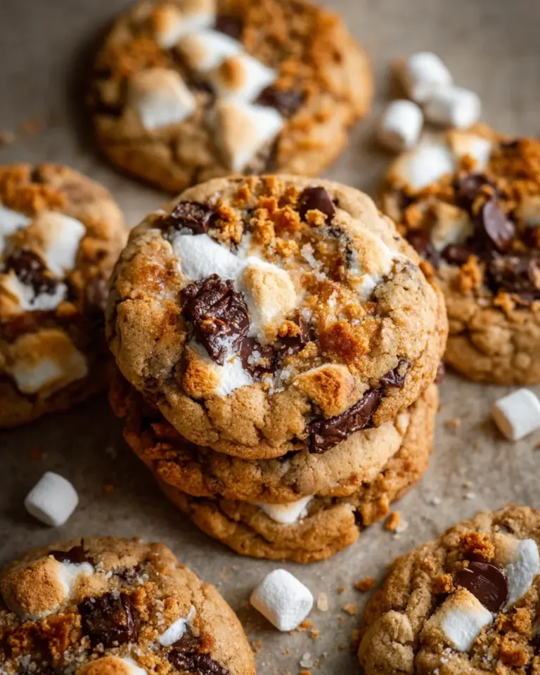 Sourdough S’mores Cookies with Marshmallows and Brown Butter