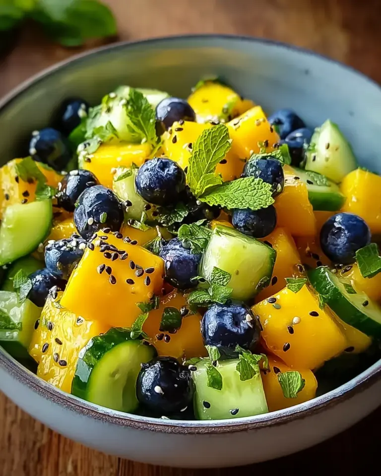 Mango Cucumber Salad with Blueberries and Avocado