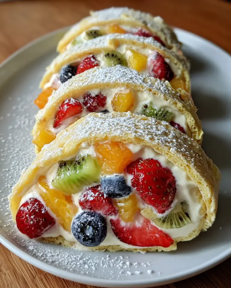 Creamy Fruit Salad Rollups