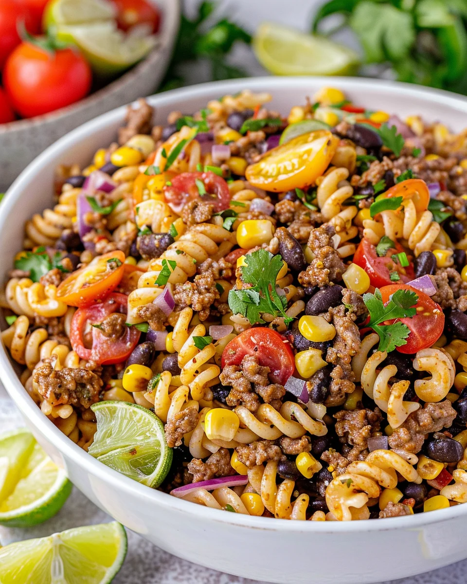 Cowboy Pasta Salad - Crisp Tastes