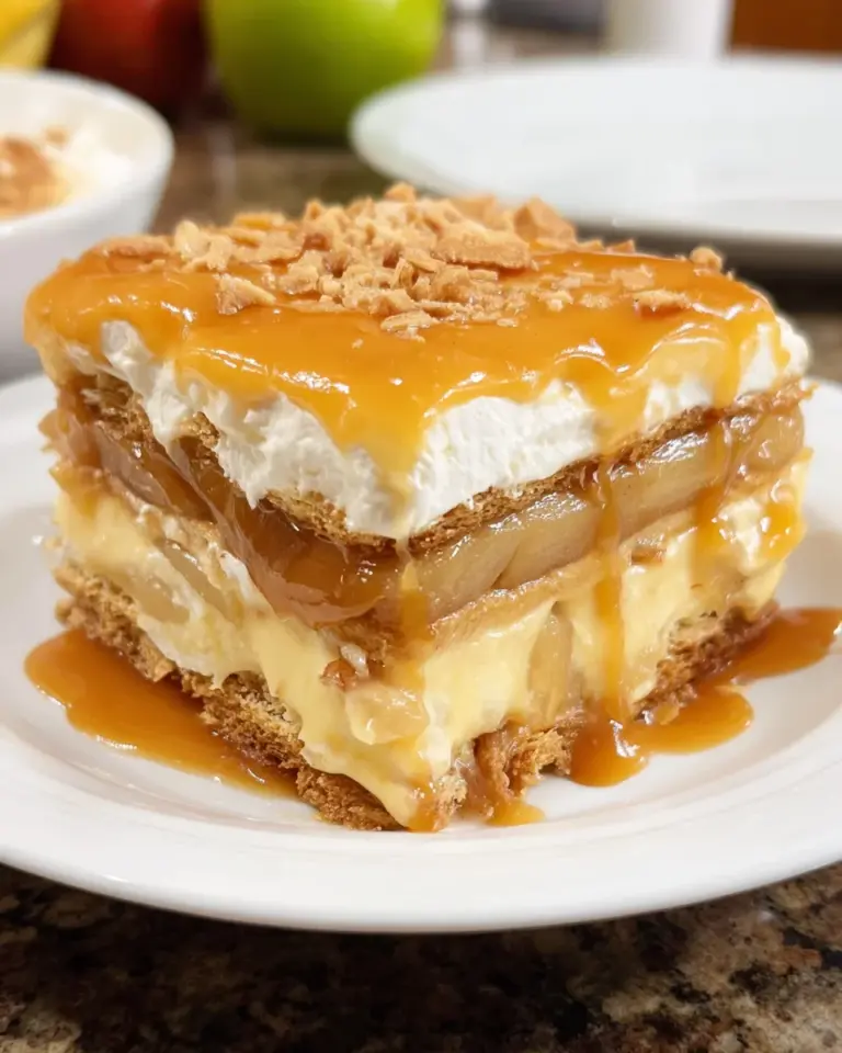 Caramel Apple Eclair Cake