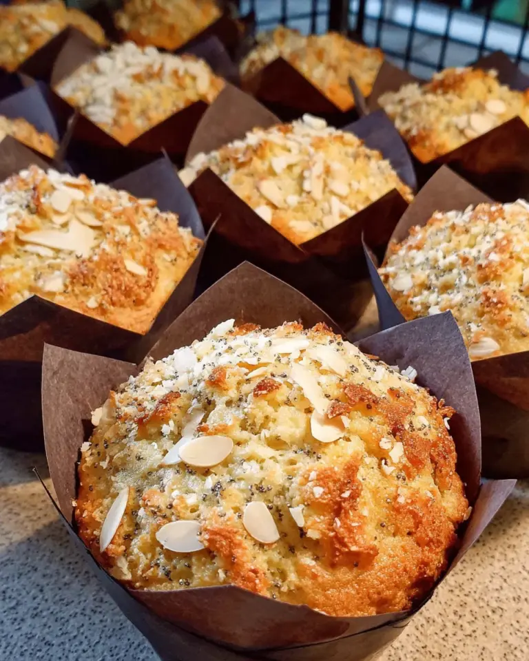Bakery-Style Almond Poppy Seed Muffins