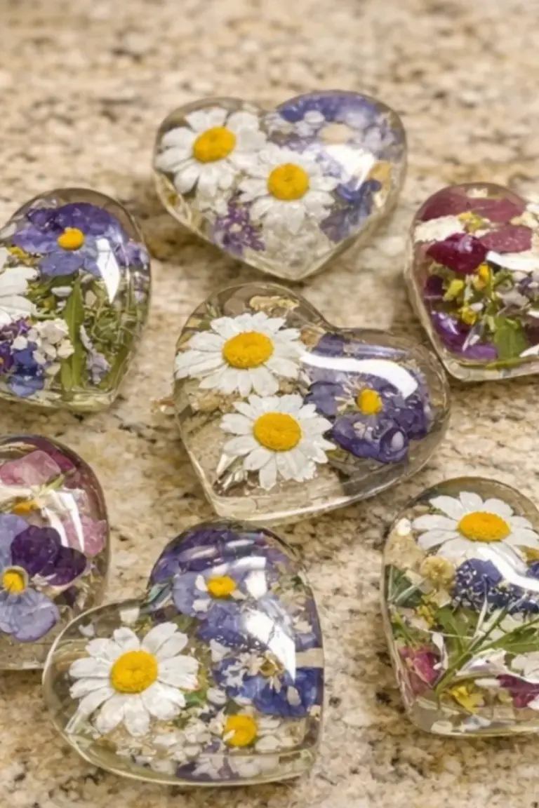 DIY Glass Floral Hearts & Flowers