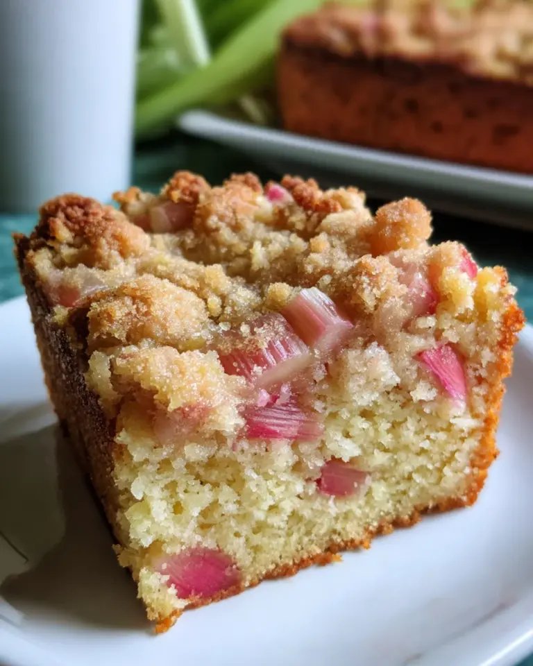 Sour Cream Rhubarb Coffee Cake