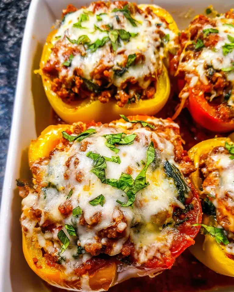 Low Carb Lasagna Stuffed Peppers