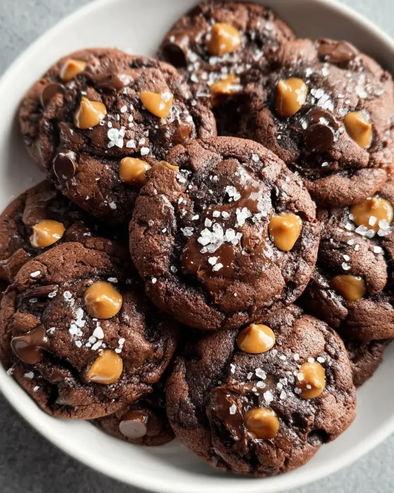 Double Chocolate Salted Caramel Cookies