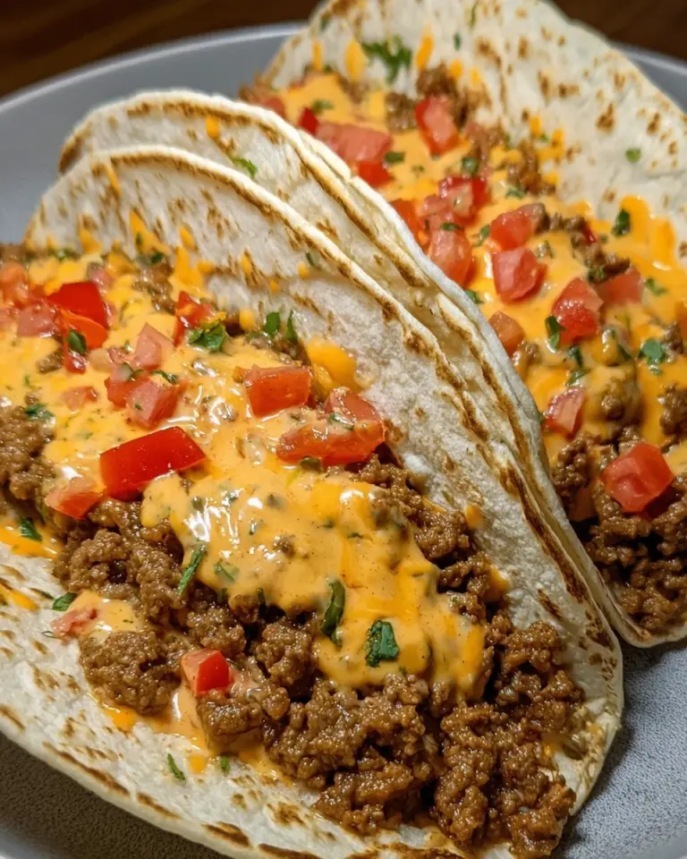 Cheesy Rotel Beef Soft Tortilla Tacos
