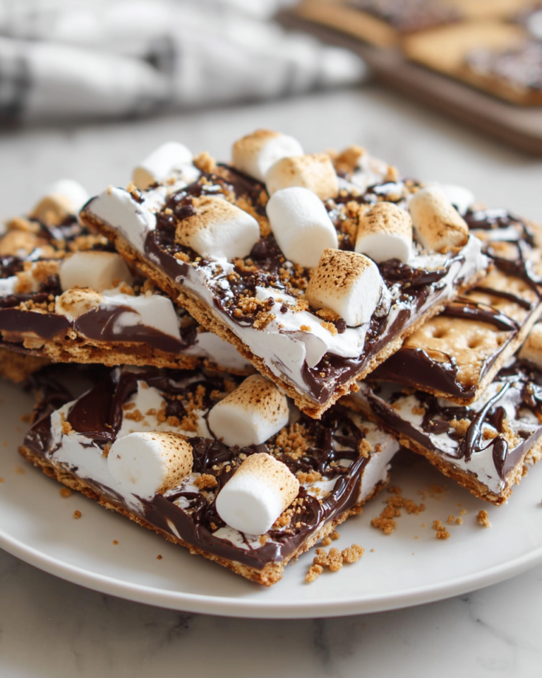 Chocolate and Marshmallow Loaded S’mores Bark