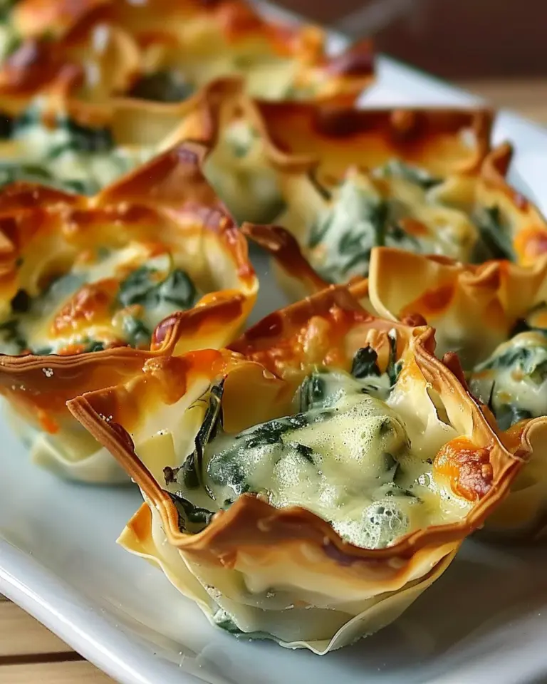 Spinach and Artichoke Wonton Cups