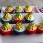 Red White and Blue Deviled Eggs
