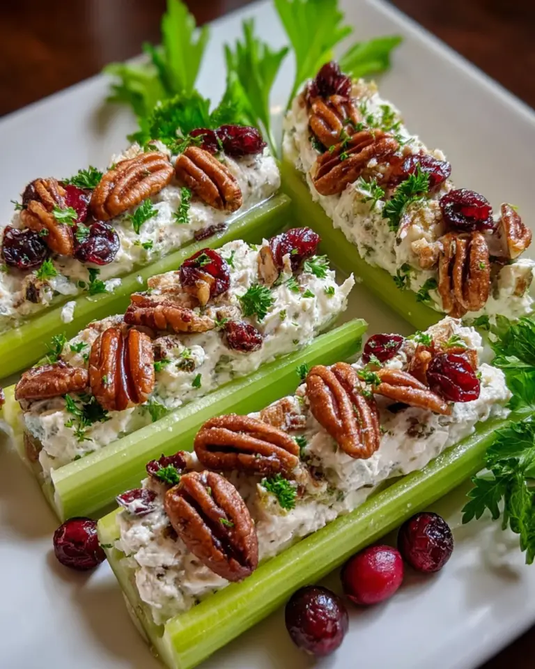 Cranberry Pecan Cream Cheese Stuffed Celery