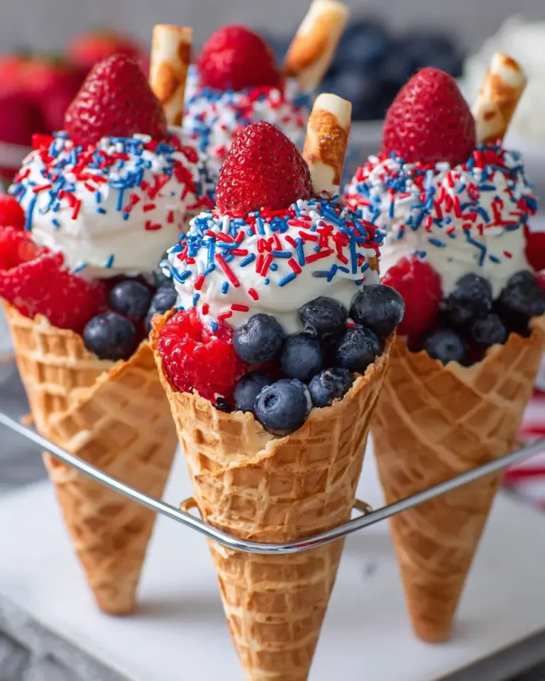 Patriotic Fruit Cones – Delightful Red, White & Blue Treats for Every Celebration!