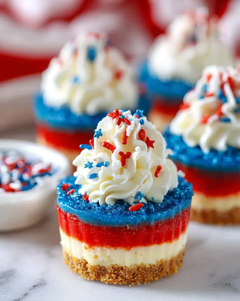 Red, White and Blue Mini Cheesecakes