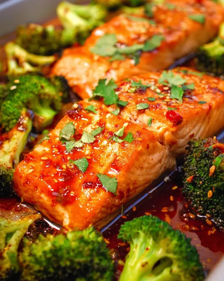 Sheet Pan Asian Salmon and Broccoli made easy tonight!