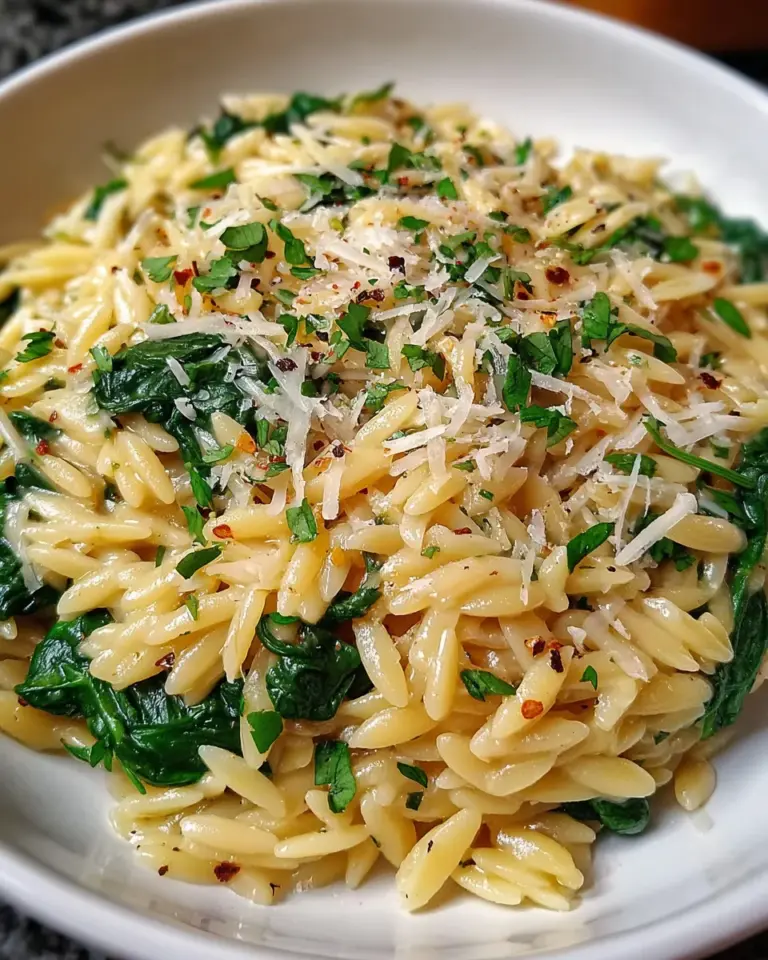 One-Pot Spinach Orzo with Parmesan