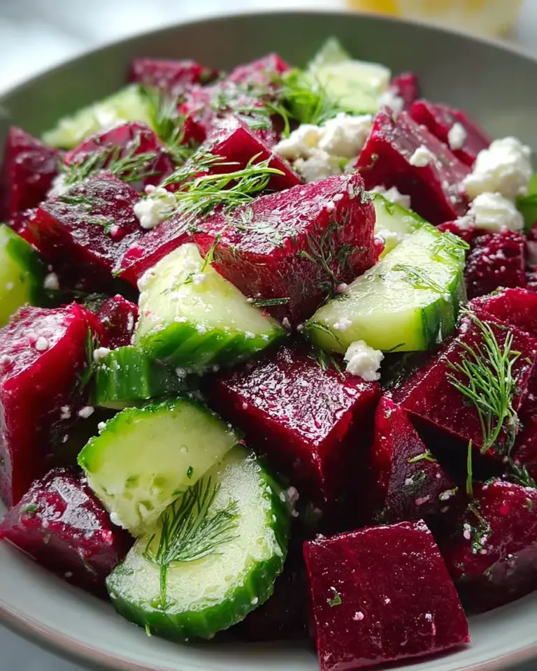 Beet Feta Salad with Cucumber and Dill