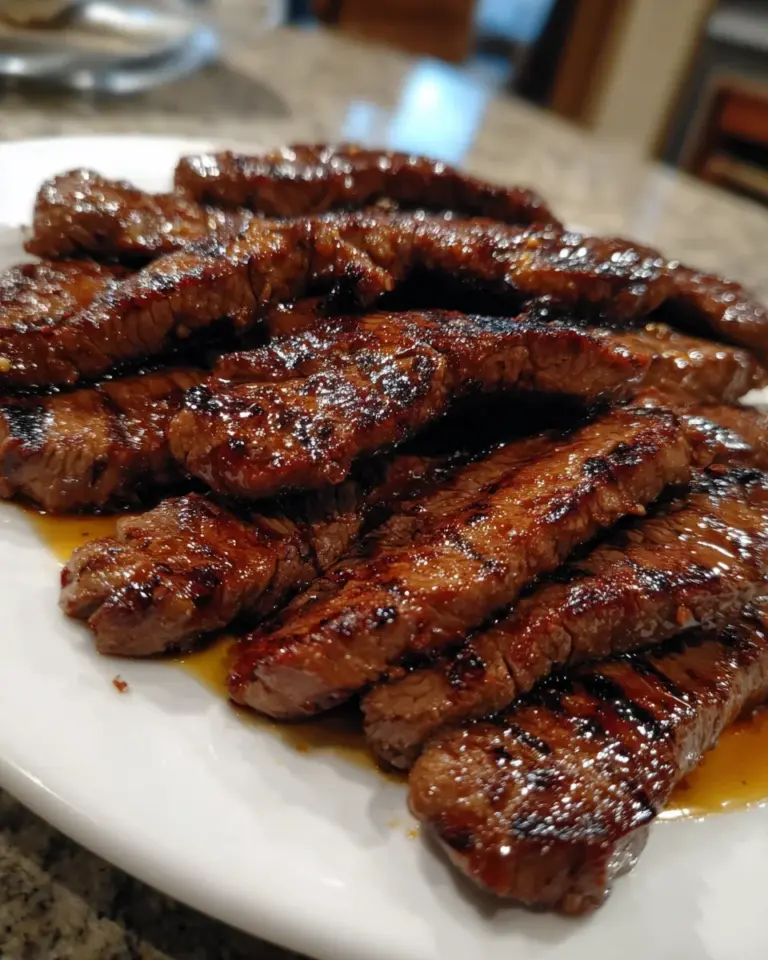 Grill Pan Honey Glazed Steak Strips