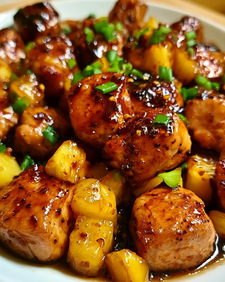 Pineapple Brown Sugar Glazed Chicken Bites