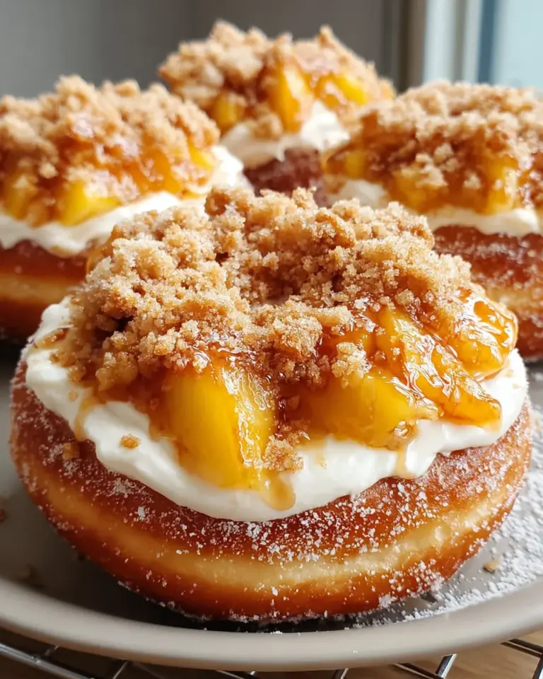 Peach Cobbler Cheesecake Donuts: A Sweet Delight Awaits!
